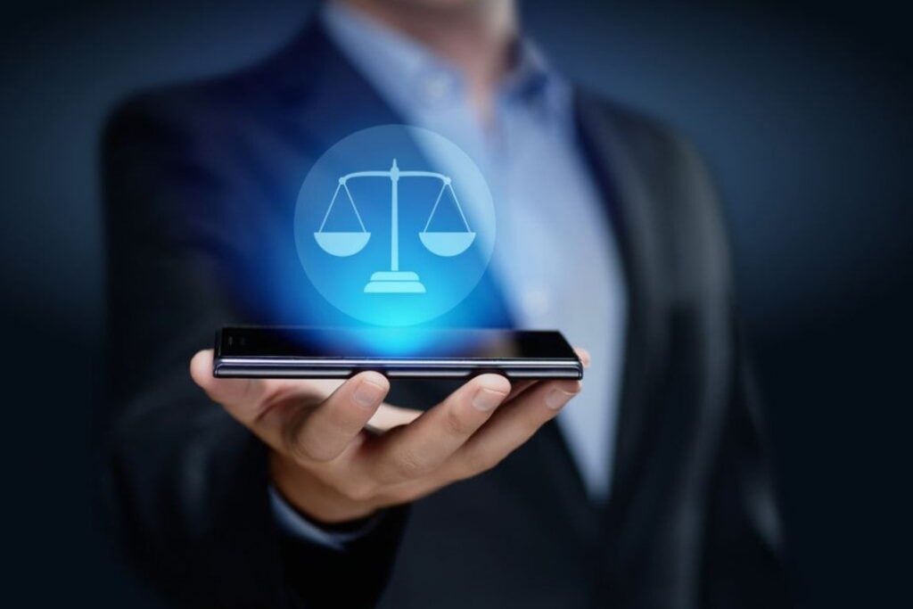 símbolo digital no celular do empreendedorismo na advocacia